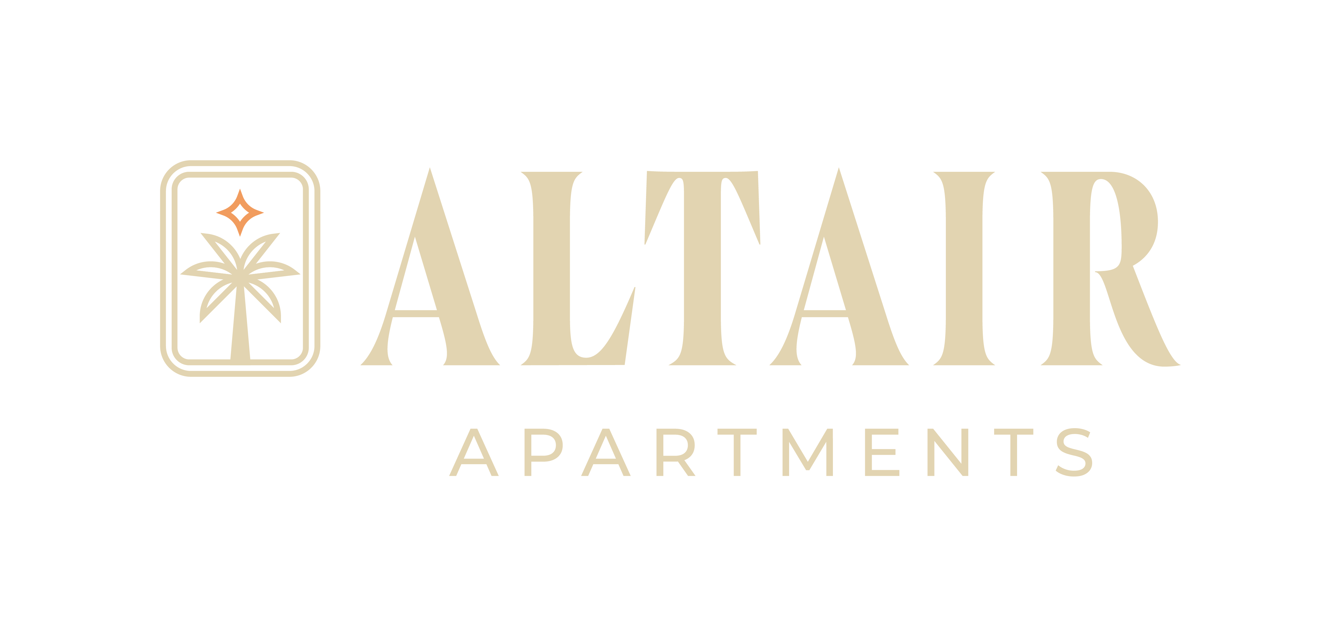 The image is a logo for Altair Apartments.